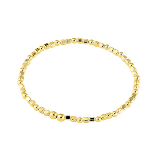 Gold Plated Round Ball Elasticated Bracelet