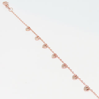 Rose Gold Plated Heart Charm Bracelet