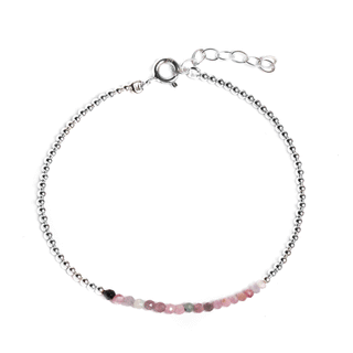 Tourmaline And Sterling Silver Bead Bracelet