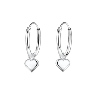 Children's Sterling Silver Heart Drop Earrings