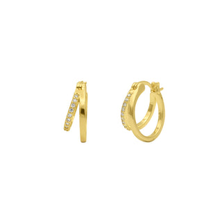 Gold Plated Double Hoop Earrings