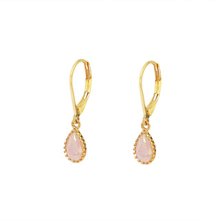 Pink Teardrop Leverback Earrings