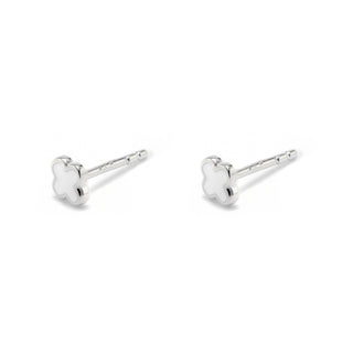 Sterling Silver White Clover Stud Earrings