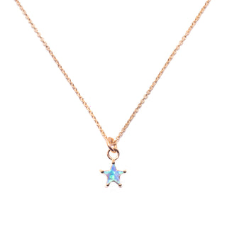 Gold Plated Blue Opalite Star Pendant Necklace