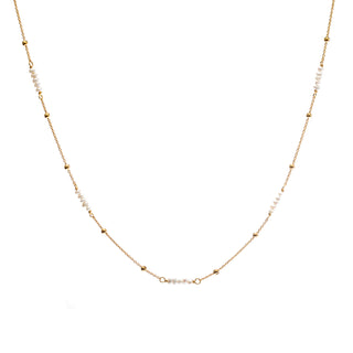 Gold Plated Sterling Silver Freshwater Pearl Necklace