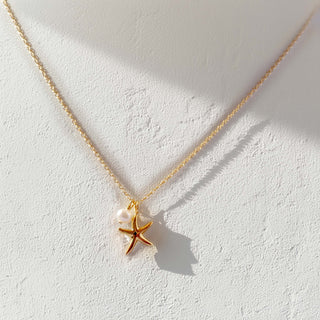 Sea Star and Dainty Pearl Necklace